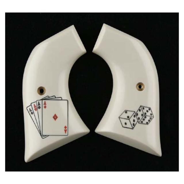 Hogue Colt Single Action Scrimshaw Ivory Polymer - Aces - Hogue