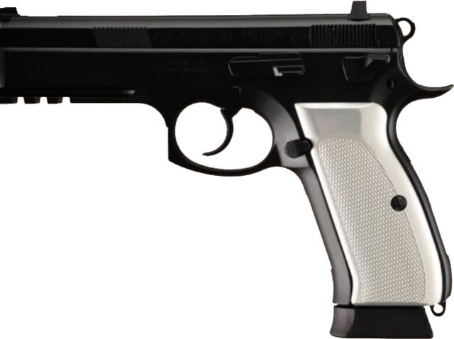 Hogue CZ-75 - CZ-85 Checkered Aluminum - Brushed Gloss Clear Anodized - Hogue