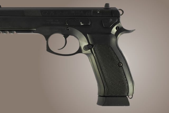 Hogue CZ-75 - CZ-85 Checkered G-10 - Solid Black