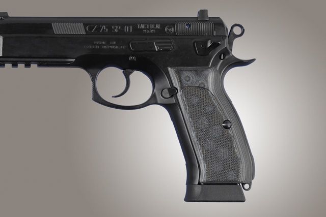 Hogue CZ-75 - CZ-85 Checkered G-10 - G-Mascus Black/Gray - Hogue