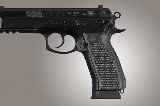 Hogue CZ-75 - CZ-85 Piranha Grip G-10 - G-Mascus Black/Gray - Hogue