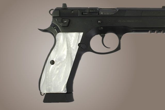 Hogue CZ-75 CZ-85 White Pearlized-Polymer - Hogue