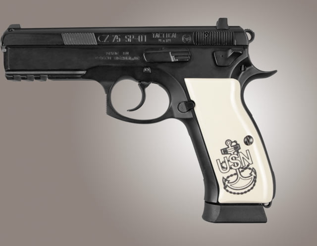 Hogue CZ 75 Scrimshaw Ivory Polymer - Navy insignia - Hogue