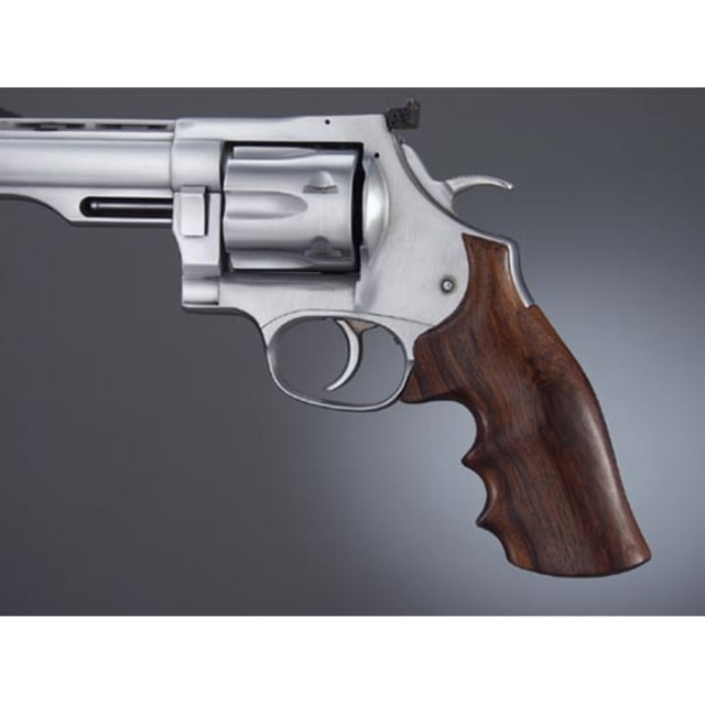 Hogue Dan Wesson LargeFrame Rosewood No Finger Groove Checkered - Hogue