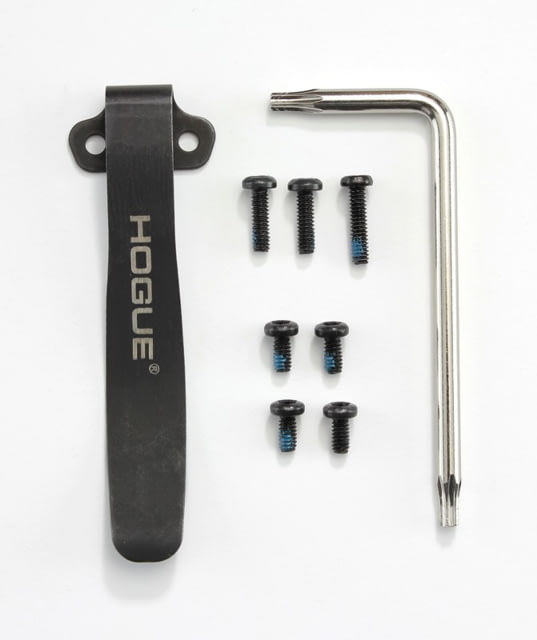 Hogue Deep Carry Clip & Torx Screw Kit - Fits EX-01 EX-03 EX-04 and OTF Black Finish - Hogue