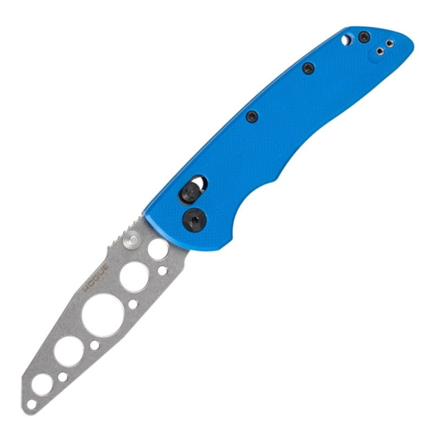 Hogue Deka Trainer Blade Folding Knife w/ABLE Lock 3.25in Tumbled Finish CPM Wharncliffe Blade Blue Peel Ply G10 Handle - Hogue