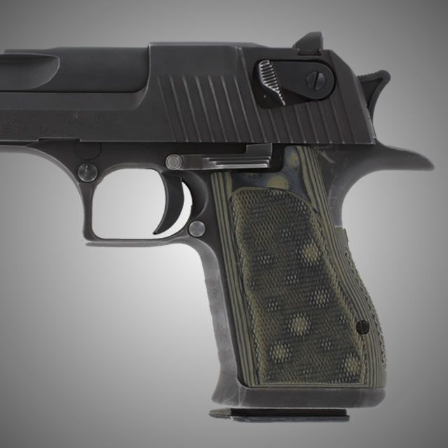 Hogue Desert Eagle Checkered G-10 - G-Mascus OD Green Camo - Hogue