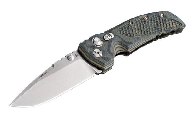 Hogue EX-01 3.5in Tactical Folder Drop Point Blade Tumble Finish G-10 Frame - G-Mascus Green - Hogue