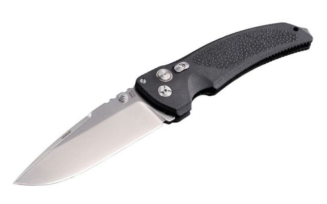 Hogue EX-03 4in Folder Drop Point Blade Tumble Finish Polymer Frame - Matte Black - Hogue