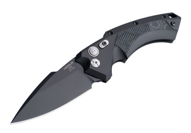 Hogue Ex-a05 3.5inch Folder Cpm154 Spear Point Blade Black Finish - Black Aluminum Frame G-mascus Black G10 Insert - Hogue