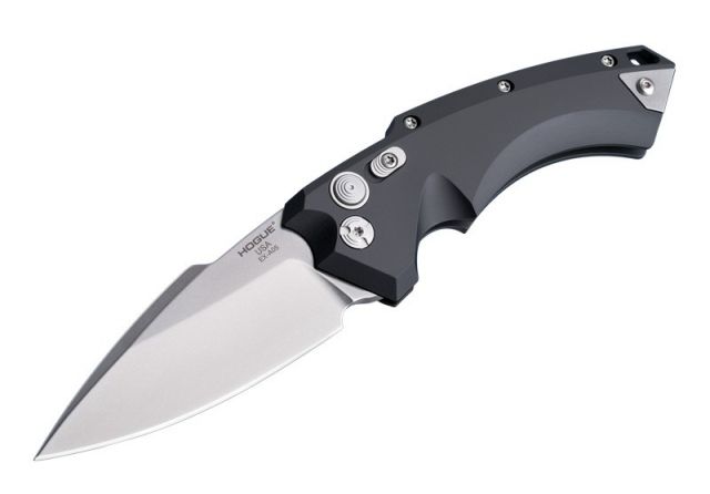 Hogue Ex-a05 3.5inch Folder Cpm154 Spear Point Blade Tumbled Finish - Black Aluminum Frame - Hogue