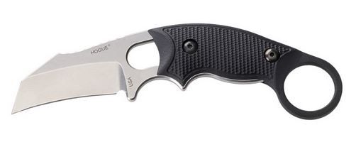 Hogue EX-F03 Hawkbill Blade 2.25in. G10 Solid Black Scales 6.5in. OAL 2 Black Sheath Combo Black - Hogue