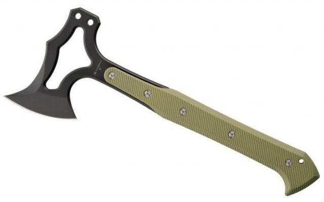 Hogue EX-T01 TomahawkS-7 Black BladeG10 Olive Drab Green ScalesSheath