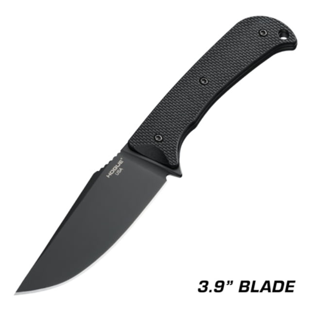 Hogue Extrak XL Fixed Blade Knife 3.9 in CPM M4 Clip Point Blade Black Cerakote Black Handle