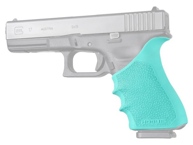 Hogue Glock HandAll Beavertail Grip Sleeve Glock 17 MOS/17L/22/35/35 MOS/34/34 MOS/31/37 Gen 3/4 Aqua - Hogue