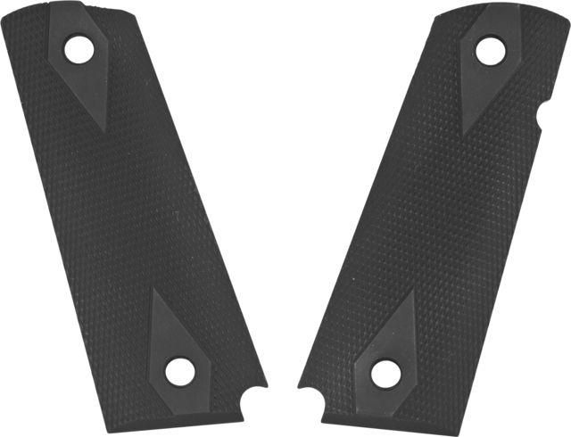Hogue Govt 3/16 Thin Checkered Aluminum Gun Grip Matte Black Anodized