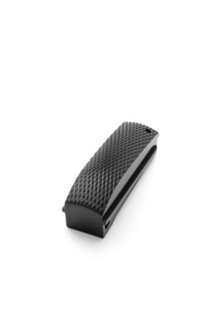 Hogue Govt. Aluminum Mainspring Housing Checkered Arched Brushed Gloss Black - Hogue