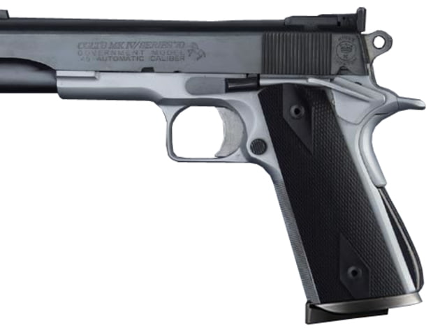 Hogue Govt. Model Ebony S&A Mag.-Well Checkered - Hogue