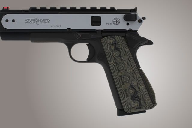 Hogue Govt. G-10 Magrip Kit - Checkered Arched OD Green Camo - Hogue