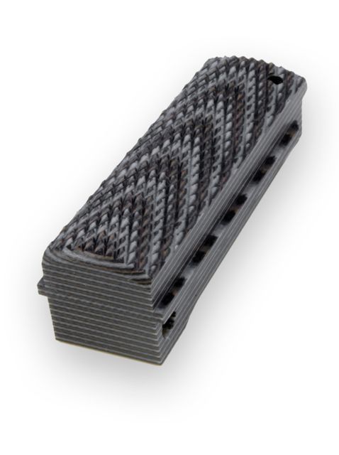 Hogue Govt. G-10 Mainspring Housing Checkered Flat G-Mascus Black/Gray - Hogue