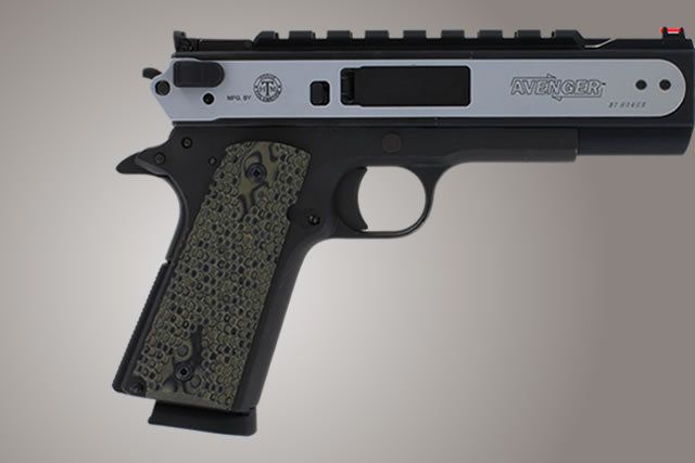 Hogue Govt. Model Piranha Grip G-10 - G-Mascus Green - Hogue