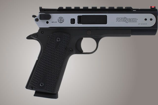 Hogue Govt. Model Piranha Grip G-10 - Solid Black - Hogue