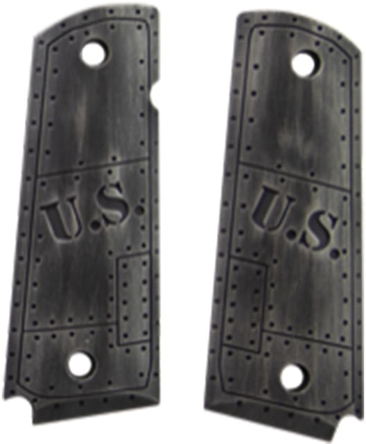 Hogue Govt. Model Aluminum - 1911 U.S. Grey Distressed Grip - Hogue