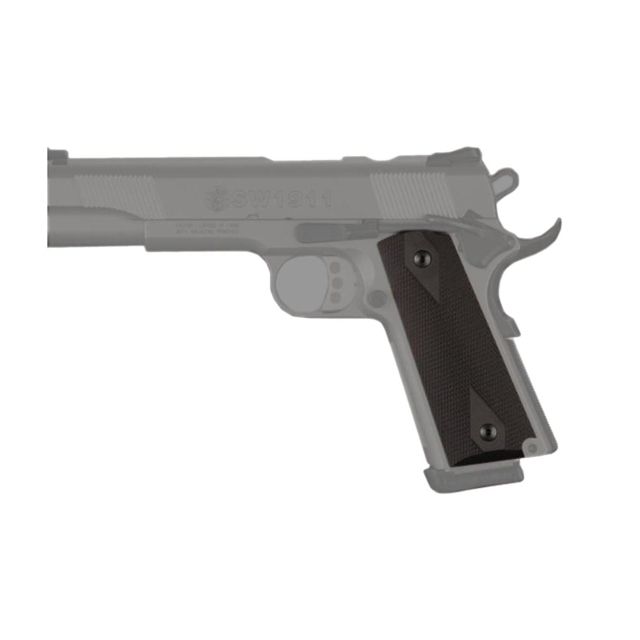 Hogue Govt. Model Checkered Aluminum - Matte Black Anodized