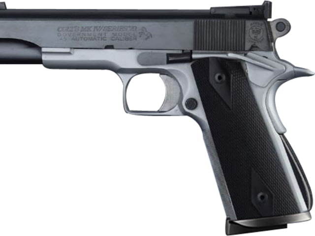 Hogue Govt. Model Ebony S&A Mag Ambi. Cut Checkered - Hogue