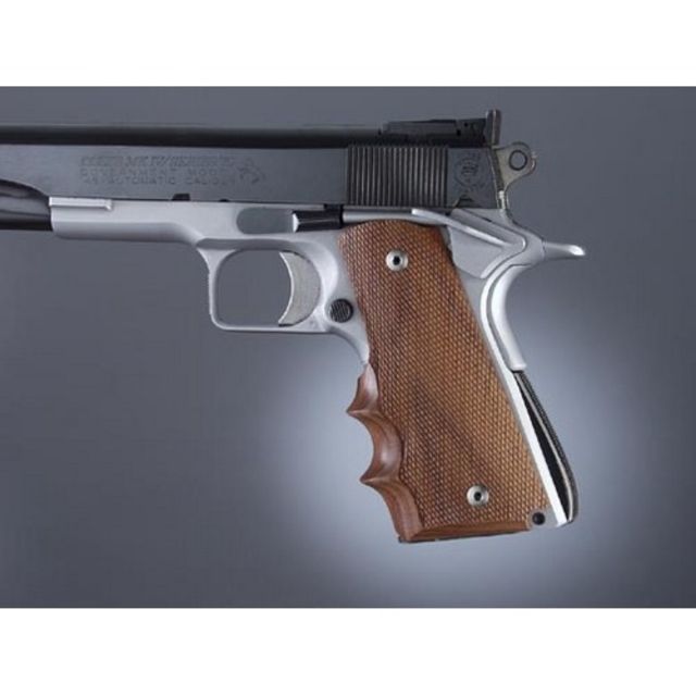 Hogue Govt. Model Pau Ferro With Finger Grooves Checkered - Hogue