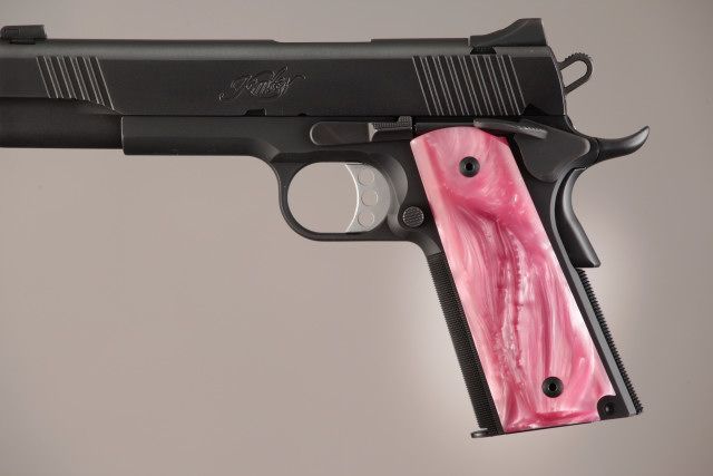 Hogue Pink Pearlized-Polymer Ambidextrous Grip Safety Cut Govt. Model - Hogue