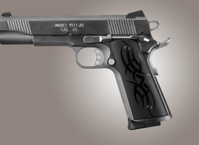 Hogue Govt. Model S&A Mag Well Tribal Aluminum - Black Anodized - Hogue