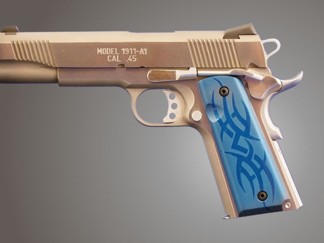 Hogue Govt. Model Tribal Aluminum - Blue Anodized - Hogue