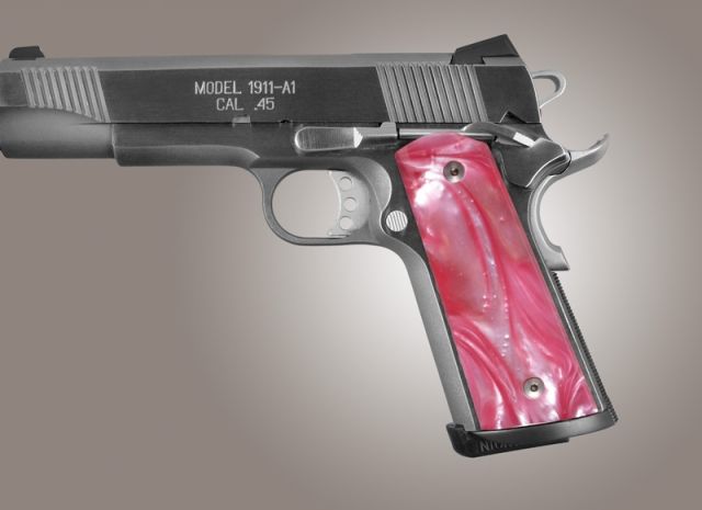 Hogue Govt Pink Pearlized-Polymer S&A Mag-Well Safety Cut Ambidextrous - Hogue