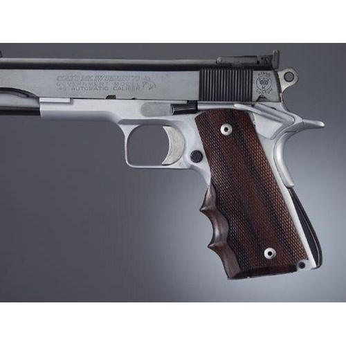 Hogue Govt Rosewood With Finger Groove S&A Mag Checkered - Hogue