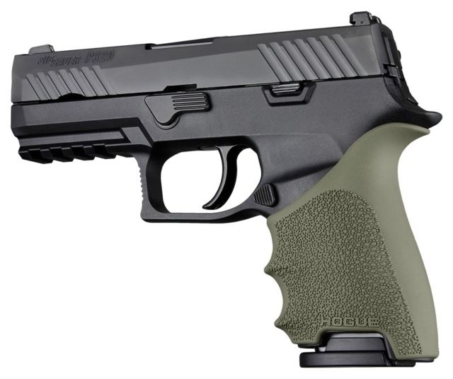 Hogue HandAll Beavertail Grip Sleeve Sig Sauer P320 Compact OD Green - Hogue