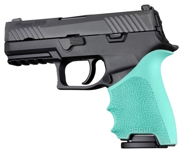 Hogue HandAll Beavertail Grip Sleeve Sig Sauer P320 Compact Aqua