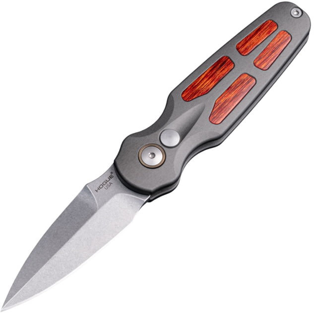 Hogue Ballista II Automatic Folding Knife 2.6in CPM MagnaCut Bayonet Blade 6061-T6 Anodized Aluminum/Cocobolo Gray Handle