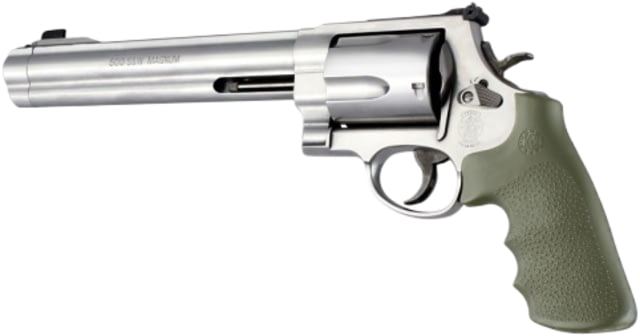 Hogue Round Butt Rubber Tamer Conversion Smith & Wesson K L N X Z-Frame Mono Revolver Grip Olive Drab Green - Hogue