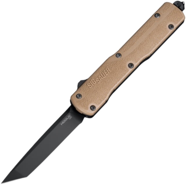 Hogue Sig Counterstrike Out the Front 3.35in Automatic Folding Knife Stainless Steel Tanto Blade Aluminum Handle Coyote Tan - Hogue