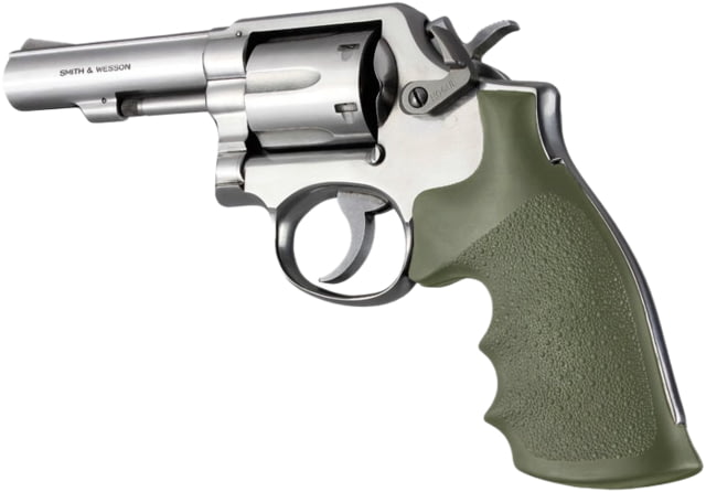 Hogue Square Butt Rubber Smith & Wesson K-Frame Smith & Wesson L-Frame Mono Revolver Grip Olive Drab Green - Hogue