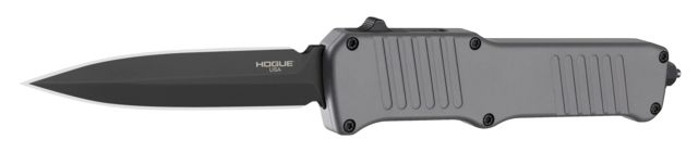 Hogue Incursion Automatic Folding Knife 3.9in 154CM Stainless Steel Dagger Blade Black PVD Matte Gray Handle - Hogue
