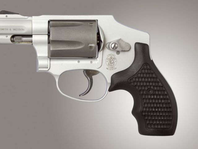 Hogue J Frame Round Butt Bantam Piranha Grip G-10 Solid Black