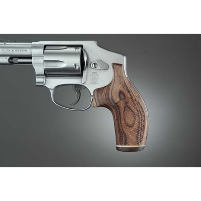 Hogue J Frame Round Butt Kingwood No Finger Groove Stripe/Cap Checkered - Hogue