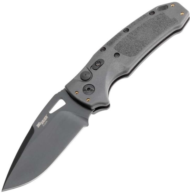 Hogue K320A Tactical Automatic Folding Knife 3.5 in Stainless Steel Drop Point Blade Grey Handle - Hogue