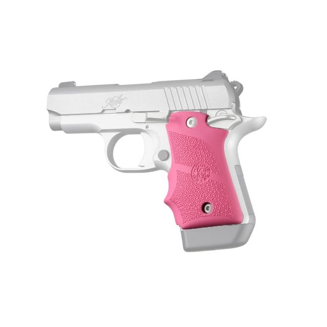 Hogue Kimber Micro 9 Ambidextrous Safety Rubber Grip with Finger Grooves Pink - Hogue