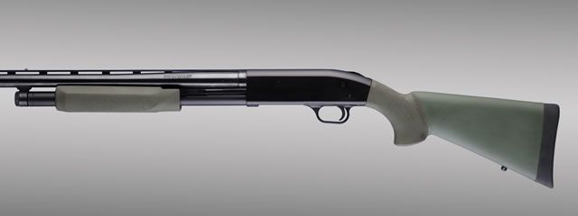 Hogue OverMolded Shotgun Stock w/Forend OD Green - Mossberg 500 - Hogue