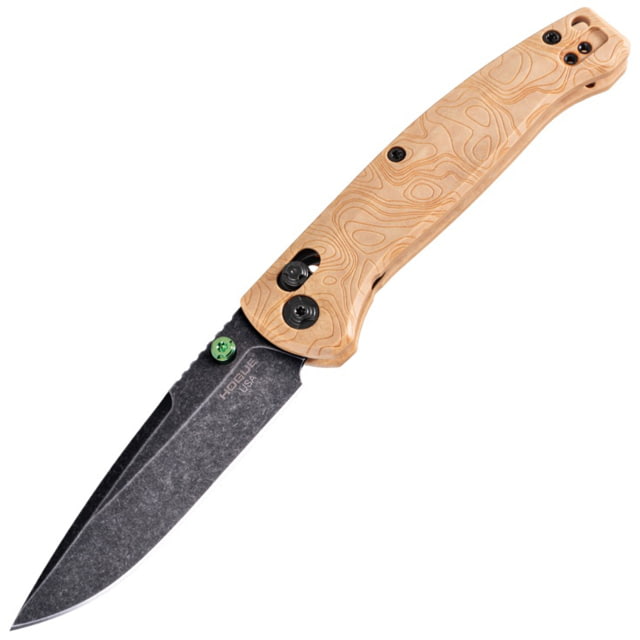 Hogue Mysto Element Folding Knife 3.4in CPM MagnaCut Stainless Steel Clip Point Richlite Wood Brown/Black - Hogue