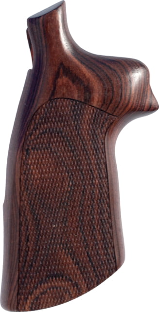 Hogue Kingwood No Finger Groove Checkered Grip - N-Frame Round Conversion Revolver - Hogue
