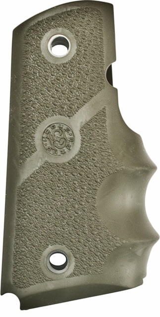 Hogue Rubber Grip w/Finger Grooves OD Green - Officers Model